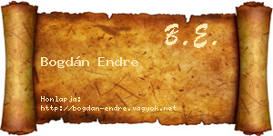 Bogdán Endre névjegykártya