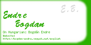 endre bogdan business card