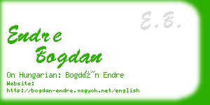 endre bogdan business card